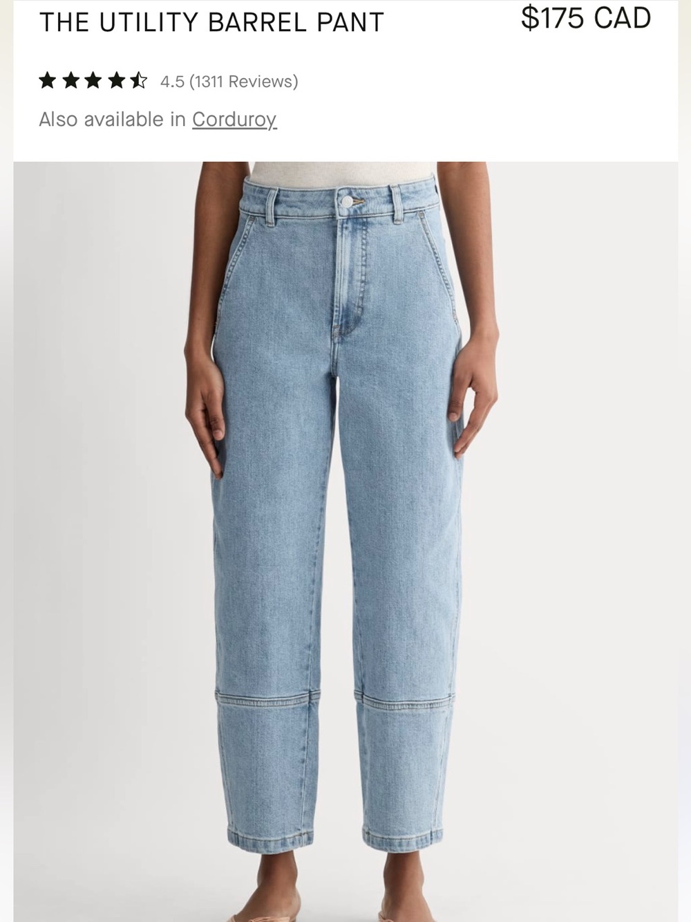 Everlane Utility Barrel Pant Size 27 Regular Length